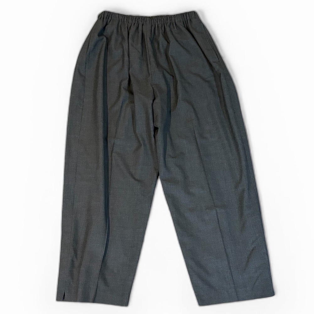 Eskandar Wool Cashmere Cropped‎ Japanese Style Pants Gray Lined Size 2 Luxury